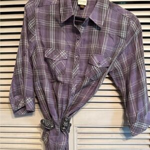 Sonoma Purple Plaid Shirt